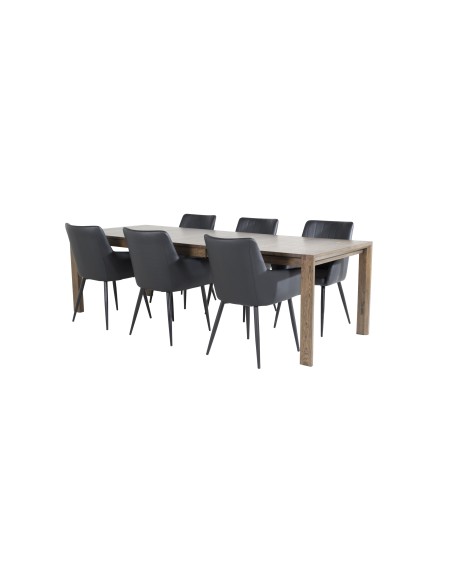 Matgrupp Slider med Comfort matstolar, 170 × 95 cm