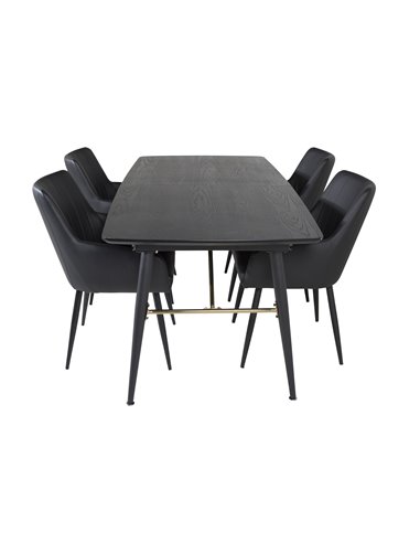 Matgrupp Gold med Comfort matstolar, 180 × 85 cm