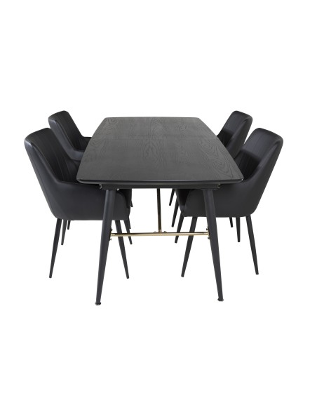 Matgrupp Gold med Comfort matstolar, 180 × 85 cm