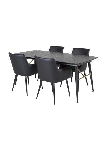 Matgrupp Gold med Comfort matstolar, 180 × 85 cm