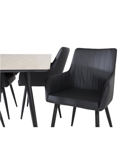 Matgrupp Silar med Comfort matstolar, 180 × 90 cm