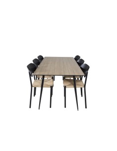 Matgrupp Silar med Polly matstolar, 180 × 90 cm