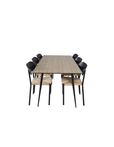 Matgrupp Silar med Polly matstolar, 180 × 90 cm