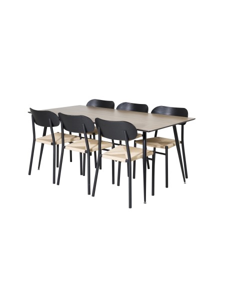 Matgrupp Silar med Polly matstolar, 180 × 90 cm