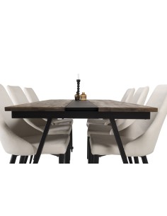 Matgrupp Jakarta med Leone matstolar, 200 × 90 cm 2