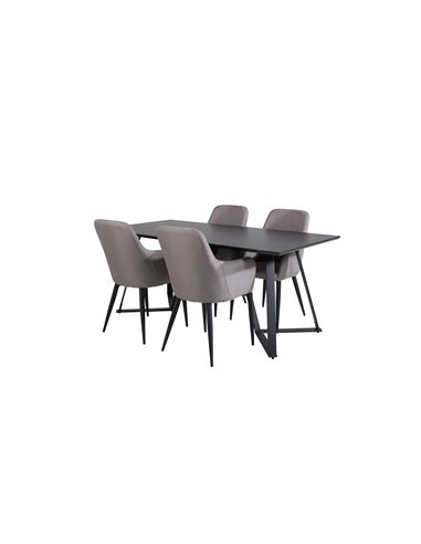 Matgrupp Marina med Comfort matstolar, 180 × 90 cm