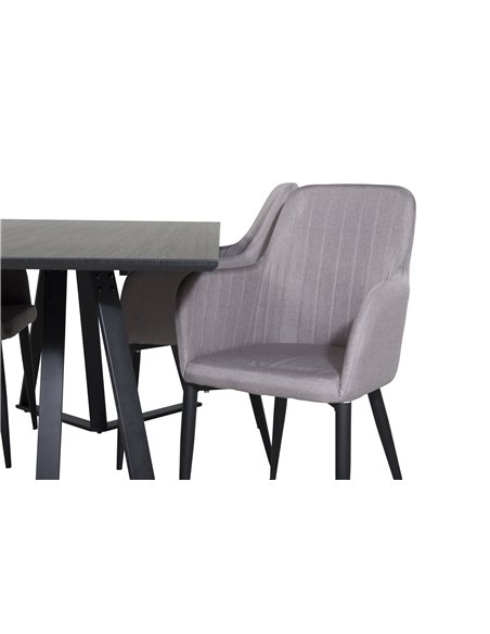 Matgrupp Marina med Comfort matstolar, 180 × 90 cm