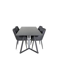 Matgrupp Marina med Comfort matstolar, 180 × 90 cm