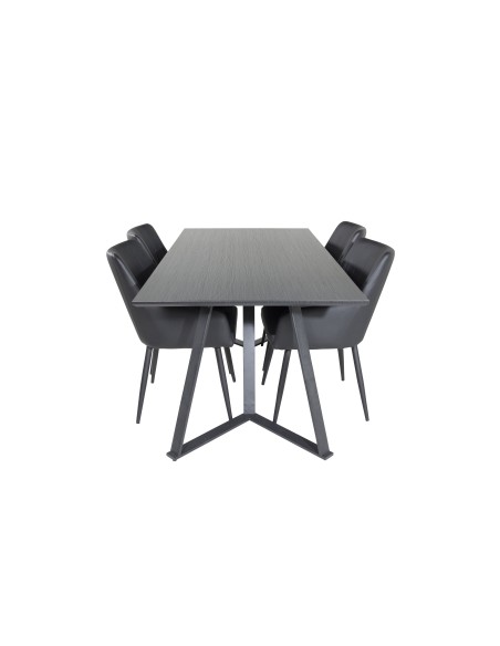 Matgrupp Marina med Comfort matstolar, 180 × 90 cm