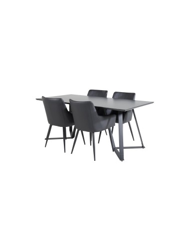 Matgrupp Marina med Comfort matstolar, 180 × 90 cm