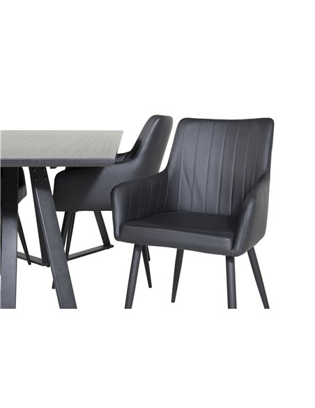 Matgrupp Marina med Comfort matstolar, 180 × 90 cm