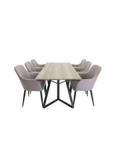 Matgrupp Marina med Comfort matstolar, 180 × 90 cm