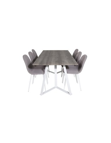 Matgrupp Marina med Polar matstolar, 180 × 90 cm