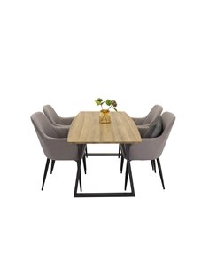 Matgrupp Inca med Comfort matstolar, 160 × 85 cm
