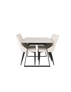 Matgrupp Estelle med Leone matstolar, 140 × 90 cm