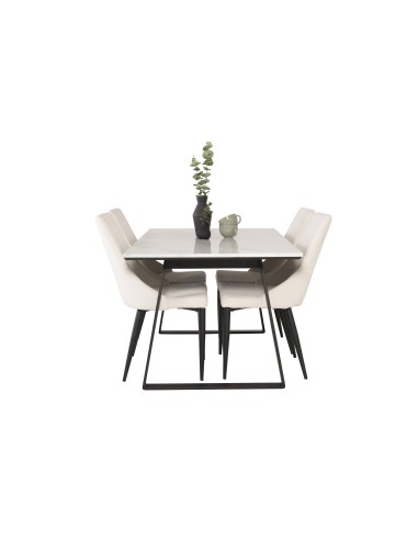 Matgrupp Estelle med Leone matstolar, 140 × 90 cm