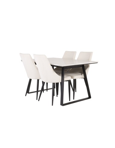 Matgrupp Estelle med Leone matstolar, 140 × 90 cm