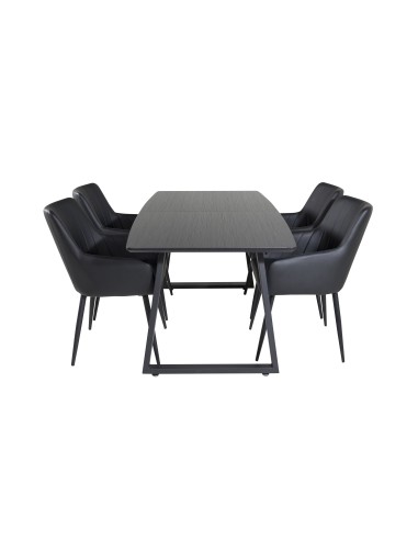 Matgrupp Inca med Comfort matstolar, 160 × 85 cm