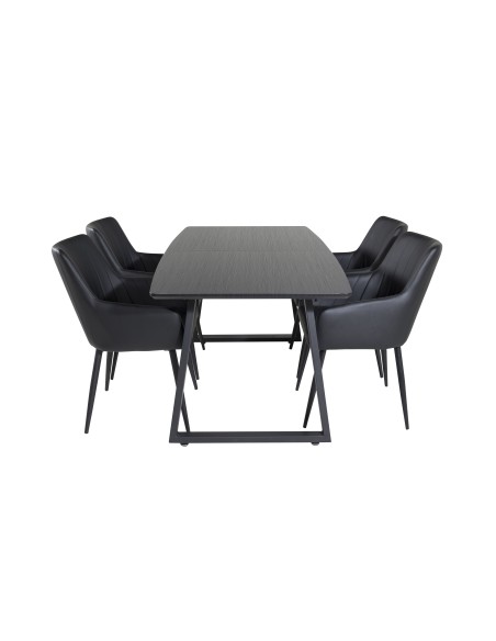Matgrupp Inca med Comfort matstolar, 160 × 85 cm