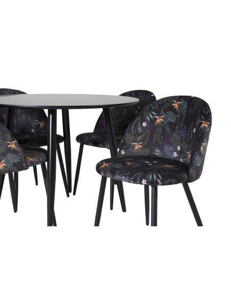 Matgrupp Plaza med Velvet matstolar