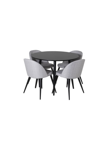 Matgrupp Plaza med Velvet matstolar