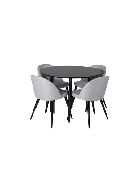Matgrupp Plaza med Velvet matstolar
