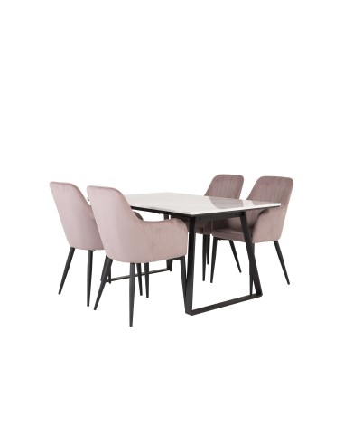 Matgrupp Estelle med Comfort matstolar, 140 × 90 cm
