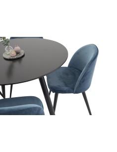 Matgrupp Plaza med Velvet matstolar