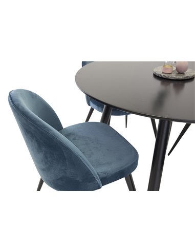 Matgrupp Plaza med Velvet matstolar