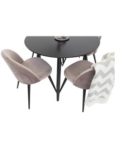 Matgrupp Plaza med Velvet matstolar