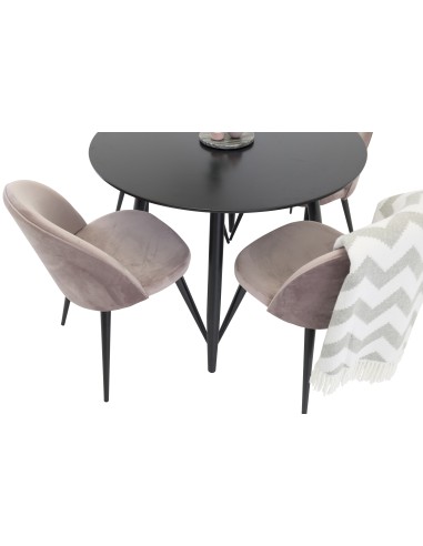 Matgrupp Plaza med Velvet matstolar