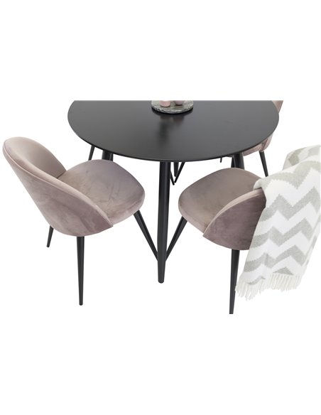 Matgrupp Plaza med Velvet matstolar