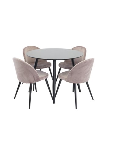 Matgrupp Plaza med Velvet matstolar