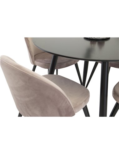Matgrupp Plaza med Velvet matstolar