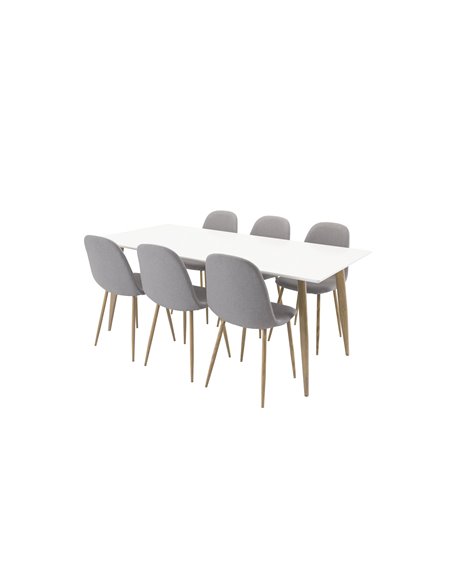 Matgrupp Polar med Polar matstolar, 180 × 90 cm