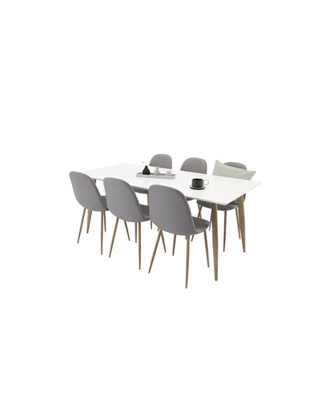Matgrupp Polar med Polar matstolar, 180 × 90 cm