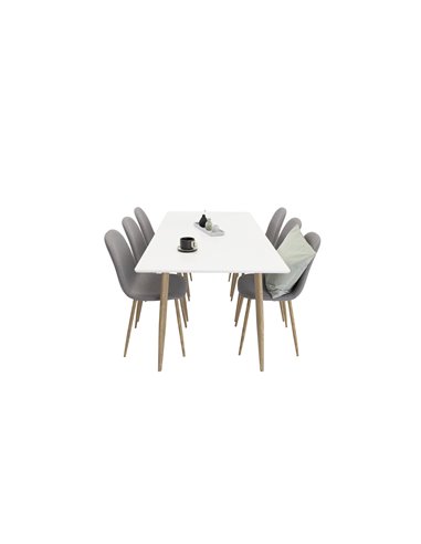 Matgrupp Polar med Polar matstolar, 180 × 90 cm