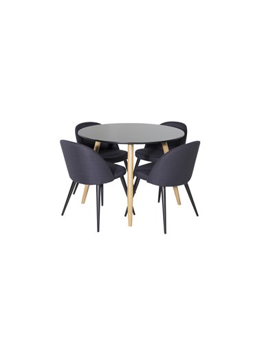 Matgrupp Plaza med Velvet matstolar