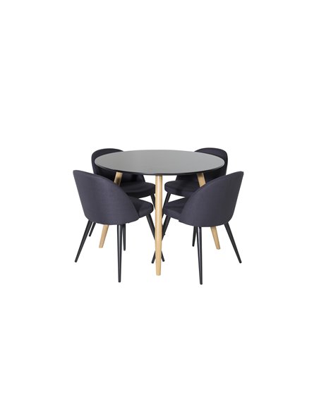 Matgrupp Plaza med Velvet matstolar