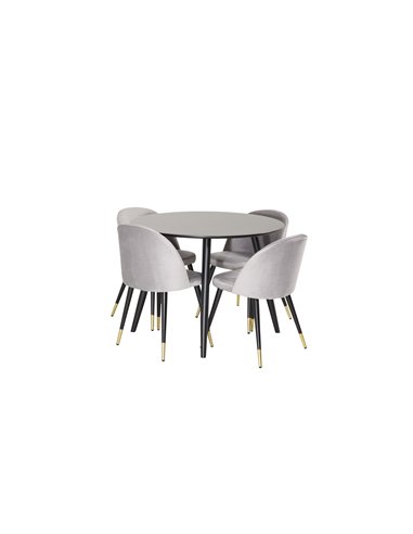 Matgrupp Plaza med Velvet matstolar