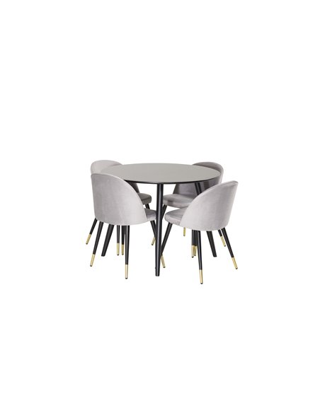 Matgrupp Plaza med Velvet matstolar