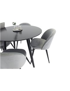 Matgrupp Plaza med Velvet matstolar