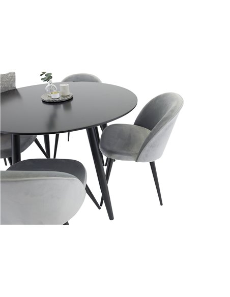 Matgrupp Plaza med Velvet matstolar