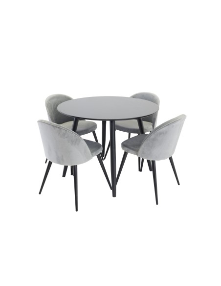 Matgrupp Plaza med Velvet matstolar