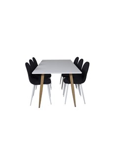 Matgrupp Polar med Polar matstolar, 180 × 90 cm