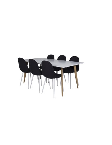 Matgrupp Polar med Polar matstolar, 180 × 90 cm