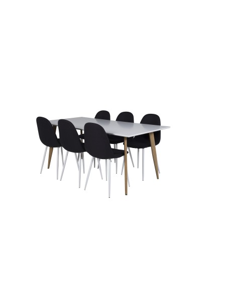 Matgrupp Polar med Polar matstolar, 180 × 90 cm