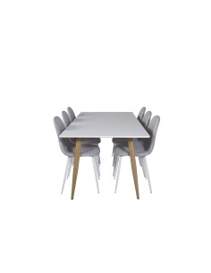 Matgrupp Polar med Polar matstolar, 180 × 90 cm