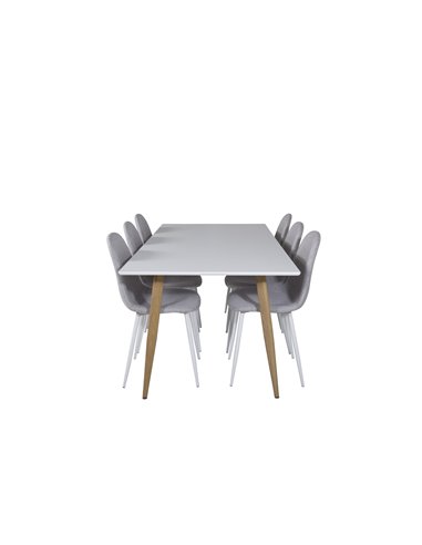 Matgrupp Polar med Polar matstolar, 180 × 90 cm