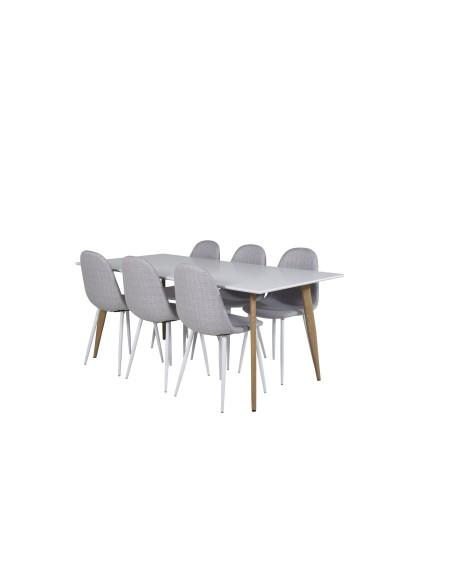 Matgrupp Polar med Polar matstolar, 180 × 90 cm